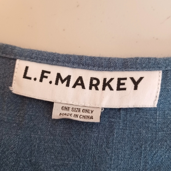 L.F. Markey Kelvin 100% Linen Oversized One Size Tent Trapeze Maxi Dress - Picture 8 of 12